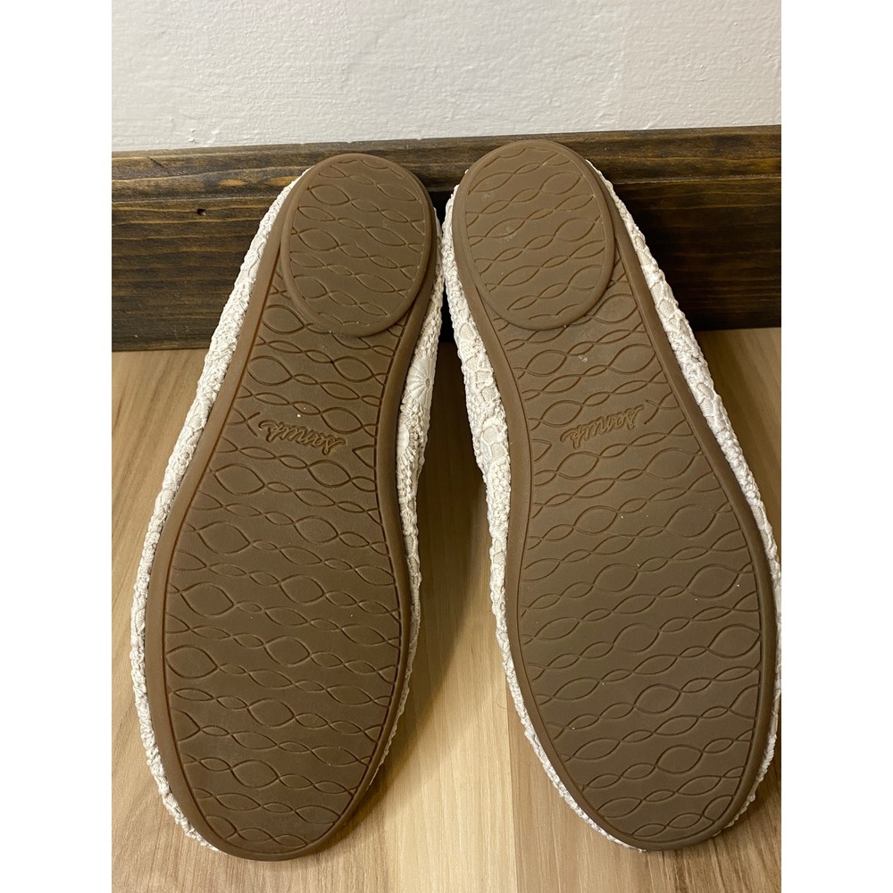 Sanuk Bianca Crochet Lace Shoes Cream Boho Flats Womens 9 - Picture 6 of 8